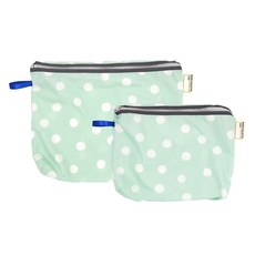 베베슈에뜨 유아용 방수 기저귀 + 도시락 파우치 세트, 민트 도트