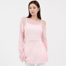 엘쏘 여성용 루즈핏 시스루 긴팔 니트 티셔츠