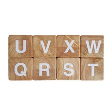 木製字母數字積木, 混合色, 1個