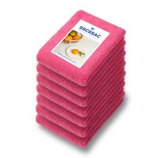 超細纖維雙面廚房抹布 粉紅色, 7個