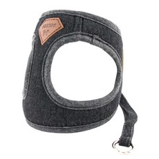 DOG-i 狗狗丹寧胸背帶 + 牽繩套組, 黑色