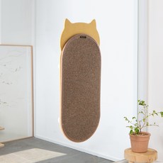 Monello 貓咪黃色臉型壁掛式垂直窗戶貓抓板玩具 23035C, 燕麥色, 1個