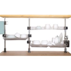 頂天立地3層餐具瀝水架, 單色