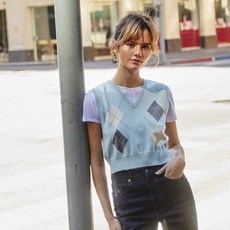 GENERAL IDEA 女款簡約菱格紋短版背心 WBC2L06531