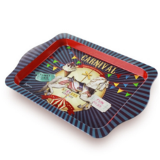 카타파하 빈티지 레트로 철제 복고풍 미니 쟁반, 카니발, 1개