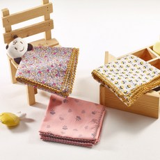 KKAKKUNGNORITER Peekaboo 孩童蕾絲刺繡小方巾 3件組 D組合