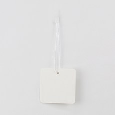 Inp 正方形空白標籤吊牌 6 x 6 cm 400張 + 吊牌繩 1000條 組合, 1套, 白色(空白標籤吊牌), 白色(吊牌繩)