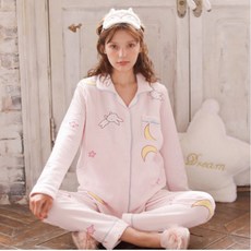 Get It Blue 室內產後兔圖案哺乳孕婦睡衣套裝