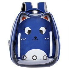 YOU&ME寵物太空船角色後背包, 藍色