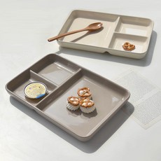 프렐류드 미에뜨 삼절 나눔 식판 2종, 아이보리 + 샌드 베이지, 1세트