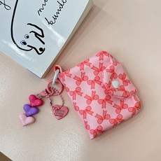 SORIDAL Peru-pi 緞帶卡片零錢多功能收納包 + 愛心鑰匙圈套組