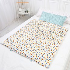 코니아일랜드 라텍스 어린이집 낮잠이불 세트 일체형, 블루(패드), 고슴도치(이불)