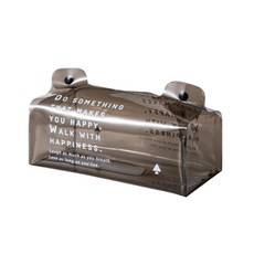 防水半透明收納衛生紙盒, 黑色的