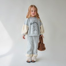 마리앤모리 아동용 발레리나 버니 양털 기모 상하복 세트