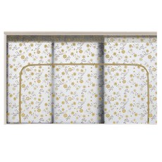 JOYnJOY 拉鍊窗防風乙烯基窗簾, 米色花