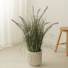 플라우스302 조화 라벤더 그라스 갈대 화분, 82cm, 1개