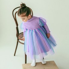 GOING KIDS 女童款蓬蓬長袖紗裙洋裝
