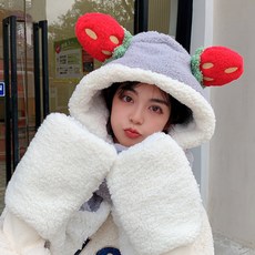 NAYASTYLE 冬季用一體式防寒帽 DJBG-114-3, 紫色, 1個