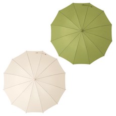 Comet 基本款自動長柄傘 2入組 橄欖綠 米色