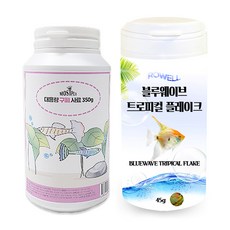 모스트펫 대용량 구피 사료 350g + 로웰 블루웨이브 트로피컬 플레이크 45g, 1세트