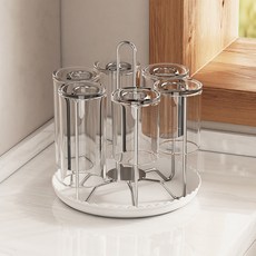 리빙공감 스테이 스텐304 물빠짐 컵거치 건조대 6구, 실버, 1개