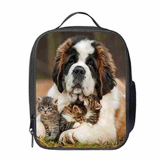 獨特小狗設計保溫保冷托特斜背便當袋, 34, 1個