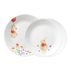 코렐 곰돌이 푸 원형 접시세트, 1세트, 원형접시 중 2p + 대, 혼합색상