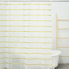 HOMEDAUM 現代條紋EVA FABRIC浴簾, 金色, 1個, 金色系