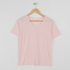 빼빼 여성용냉감 통기성 U넥 기본 쿨링 반팔 티셔츠