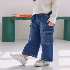 KIDSCODI 兒童工裝寬版牛仔褲