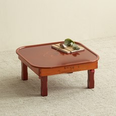 Joeunworld 民俗鑲嵌鄭橢圓桌 510 x 510 x 220 毫米, 紅色的