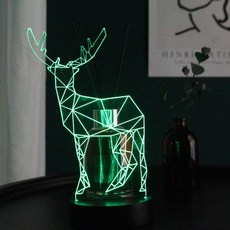 Flrene LED小鹿造型壓克力擴香瓶夜燈, 黑櫻桃, 1個
