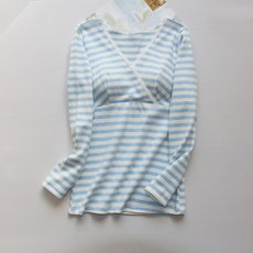 罩杯式條紋上衣