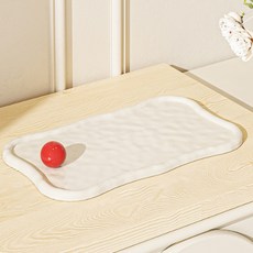 Allode 透明裝飾托盤, 3 奶油色方形