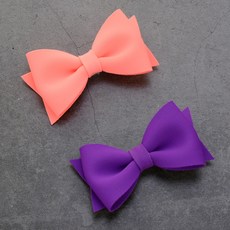 Neoprene亮點蝴蝶結髮夾2件組