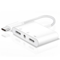 iETOP Type-C + 3.5mm + Type-C 多功能轉接器 ET-034, 1個, 單色, 127mm