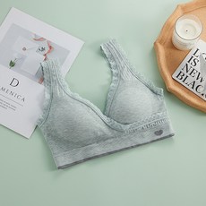 愛心印花交叉蕾絲哺乳內衣