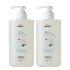 바디판타지 모이스처라이징 바디워시 프레시 화이트 머스크, 500ml, 2개