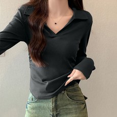 어썸풀 여성용 모나콘 카라 티