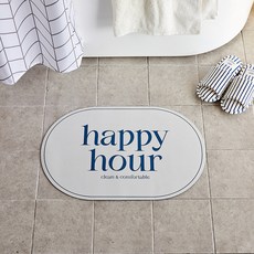 快乾珪藻土腳踏墊 HAPPY HOUR, 藍色, 1個