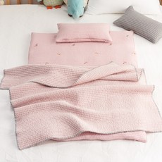 小狗刺繡午睡墊子, 淺粉色