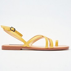 SUPEN 女士繫帶木底平底涼鞋, 250, Lime