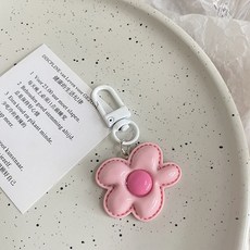 도림 데이지꽃 미니 자동차 키링, 1개, 핑크
