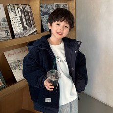 Starbean 男童基本款羊羔毛連帽外套