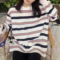 아이엠몽 여성용 마르치 컬러 포인트 루즈핏 티셔츠