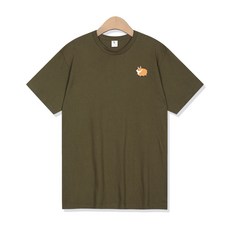 디엘크리 남녀공용 FAT 웰시코기 17수 통기성 반팔 티셔츠