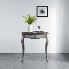 헤즈로 엔틱 미니 슬림 다용도 엘로르1 원목 콘솔, 그레이