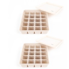 tgm 韓國製製冰盒 矽膠副食品分裝盒 冷凍容器 20格 2入 + 蓋子 2入組, 淺灰色, 2個