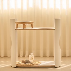 DUIT 고양이 올데이 랙 2단 미니캣타워 선반, 화이트, 1개