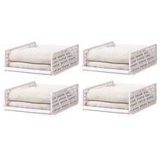 이지 접이식 슬라이딩 리빙박스 중, 화이트, 4개